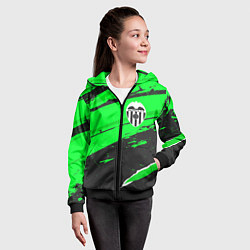 Толстовка на молнии детская Valencia sport green, цвет: 3D-черный — фото 2