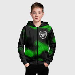 Толстовка на молнии детская Arsenal sport halftone, цвет: 3D-черный — фото 2