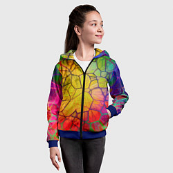 Толстовка на молнии детская Bright abstraction, цвет: 3D-синий — фото 2
