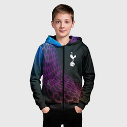 Толстовка на молнии детская Tottenham футбольная сетка, цвет: 3D-черный — фото 2