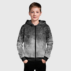 Толстовка на молнии детская Абстракция - серые чернила, цвет: 3D-черный — фото 2