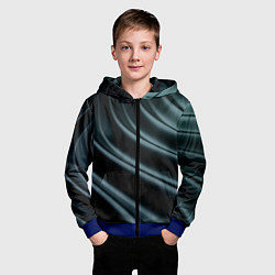 Толстовка на молнии детская Темная волна, цвет: 3D-синий — фото 2
