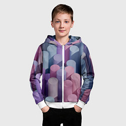 Толстовка на молнии детская Цветные цилиндры, цвет: 3D-белый — фото 2