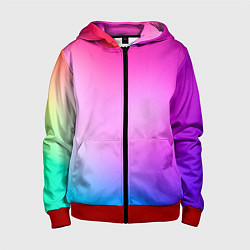 Толстовка на молнии детская Colorful gradient, цвет: 3D-красный