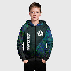 Толстовка на молнии детская Jeep sport glitch blue, цвет: 3D-черный — фото 2