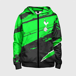 Толстовка на молнии детская Tottenham sport green, цвет: 3D-черный