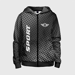 Толстовка на молнии детская Mini sport carbon, цвет: 3D-черный