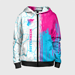 Толстовка на молнии детская Hoffenheim neon gradient style по-вертикали, цвет: 3D-черный