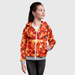 Толстовка на молнии детская Vulcan lava texture, цвет: 3D-меланж — фото 2