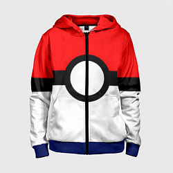 Толстовка на молнии детская Pokeball texture, цвет: 3D-синий