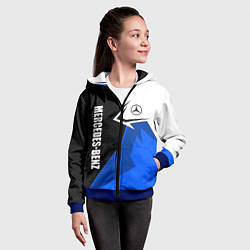 Толстовка на молнии детская Мерседес - синяя униформа, цвет: 3D-синий — фото 2