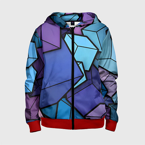 Детская толстовка на молнии Куб / 3D-Красный – фото 1