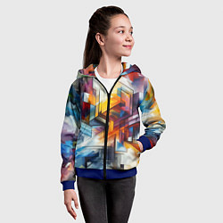 Толстовка на молнии детская Абстрактные фигуры, цвет: 3D-синий — фото 2