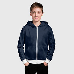 Толстовка на молнии детская Тёмный синий паттерн узоры, цвет: 3D-белый — фото 2