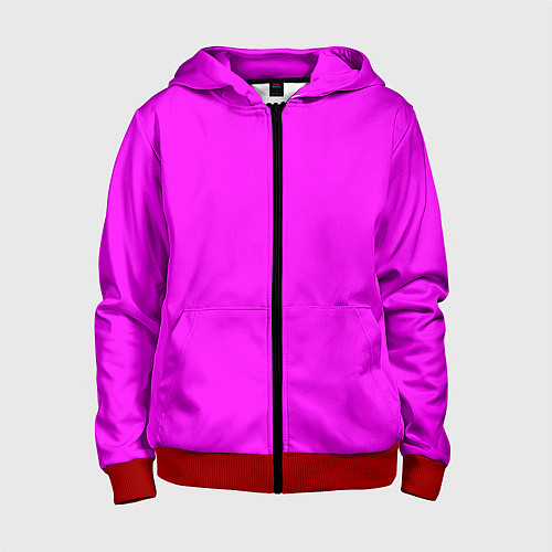 Детская толстовка на молнии Яркий розовый / 3D-Красный – фото 1