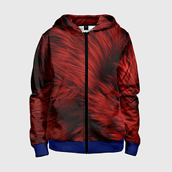 Толстовка на молнии детская Красная шерсть, цвет: 3D-синий