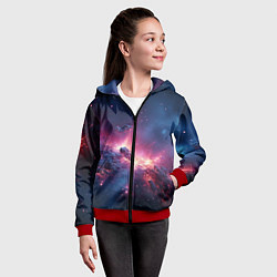 Толстовка на молнии детская Взрыв в космосе, цвет: 3D-красный — фото 2