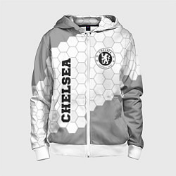 Толстовка на молнии детская Chelsea sport на светлом фоне вертикально, цвет: 3D-белый