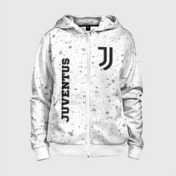 Толстовка на молнии детская Juventus sport на светлом фоне вертикально, цвет: 3D-белый