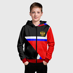 Толстовка на молнии детская Россия и советский союз спорт, цвет: 3D-красный — фото 2