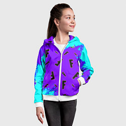Толстовка на молнии детская Fortnite neon steel colors epic, цвет: 3D-белый — фото 2