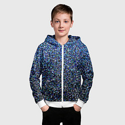 Толстовка на молнии детская Шум пикселей, цвет: 3D-белый — фото 2