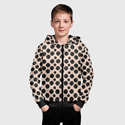 Толстовка на молнии детская Гороховый тренд черный на кремовом, цвет: 3D-черный — фото 2