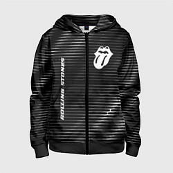 Толстовка на молнии детская Rolling Stones metal rock lines, цвет: 3D-черный