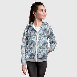 Толстовка на молнии детская Паттерн из волков, цвет: 3D-меланж — фото 2