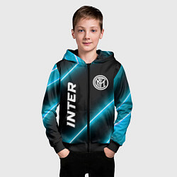 Толстовка на молнии детская Inter неоновые лампы, цвет: 3D-черный — фото 2
