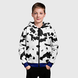 Толстовка на молнии детская Черно белый пятнистый узор, цвет: 3D-синий — фото 2