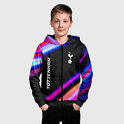 Толстовка на молнии детская Tottenham speed game lights, цвет: 3D-черный — фото 2