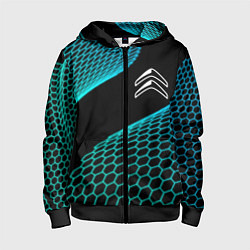 Толстовка на молнии детская Citroen electro hexagon, цвет: 3D-черный