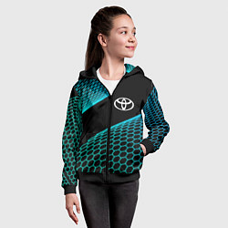 Толстовка на молнии детская Toyota electro hexagon, цвет: 3D-черный — фото 2