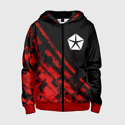 Толстовка на молнии детская Jeep sport grunge, цвет: 3D-красный