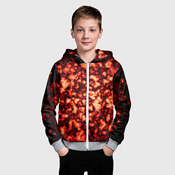 Толстовка на молнии детская Узор огня, цвет: 3D-меланж — фото 2