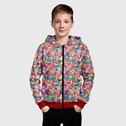 Толстовка на молнии детская Звезды и другие геометрические фигуры, цвет: 3D-красный — фото 2