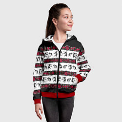 Толстовка на молнии детская Кокопелли индейцев хайда, цвет: 3D-красный — фото 2