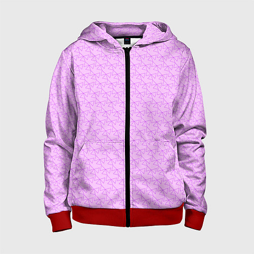 Детская толстовка на молнии Розовый паттерн розовые бантики / 3D-Красный – фото 1
