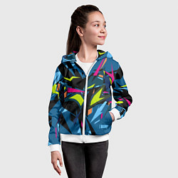 Толстовка на молнии детская Настоящая абстракция, цвет: 3D-белый — фото 2