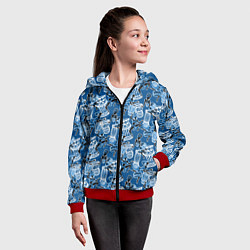 Толстовка на молнии детская Африканские барабанщицы, цвет: 3D-красный — фото 2