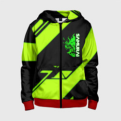 Толстовка на молнии детская Киберпанк кислотная геометрия, цвет: 3D-красный