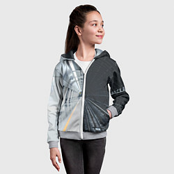 Толстовка на молнии детская Метро Москвы, цвет: 3D-меланж — фото 2