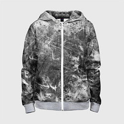 Толстовка на молнии детская Абстракция - серый дым, цвет: 3D-меланж