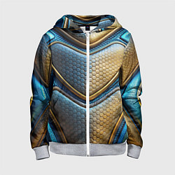 Толстовка на молнии детская Объемный футуристический текстурный костюм из кожи, цвет: 3D-меланж