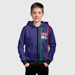 Толстовка на молнии детская Olympique lyonnais, цвет: 3D-черный — фото 2