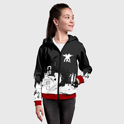 Толстовка на молнии детская Контра белые лого, цвет: 3D-красный — фото 2