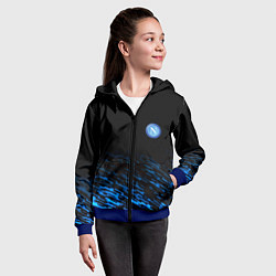 Толстовка на молнии детская Napoli fc club texture, цвет: 3D-синий — фото 2