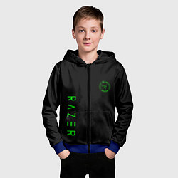 Толстовка на молнии детская Razer brend game, цвет: 3D-синий — фото 2