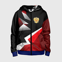 Толстовка на молнии детская Russia uniform - красный и черный, цвет: 3D-синий
